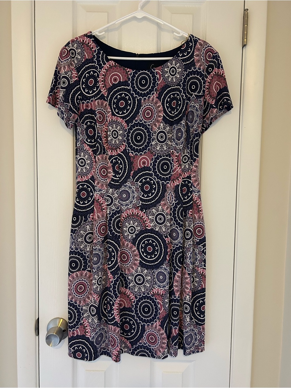 connected apparel Black and Pink Short-Sleeve A-Line Dress